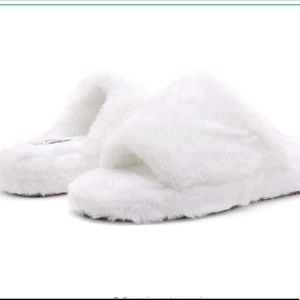 Womens Fuzzy Slides Open Toe Slippers